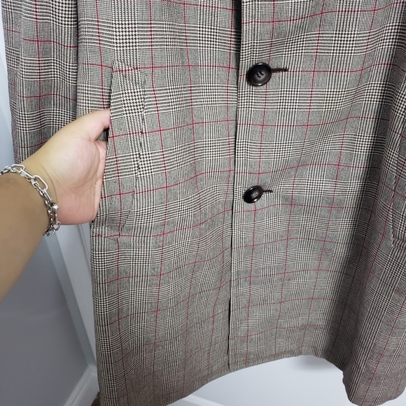 VINTAGE STYLED BY FINE ARTS Long Plaid Coat - Picture 8 of 12